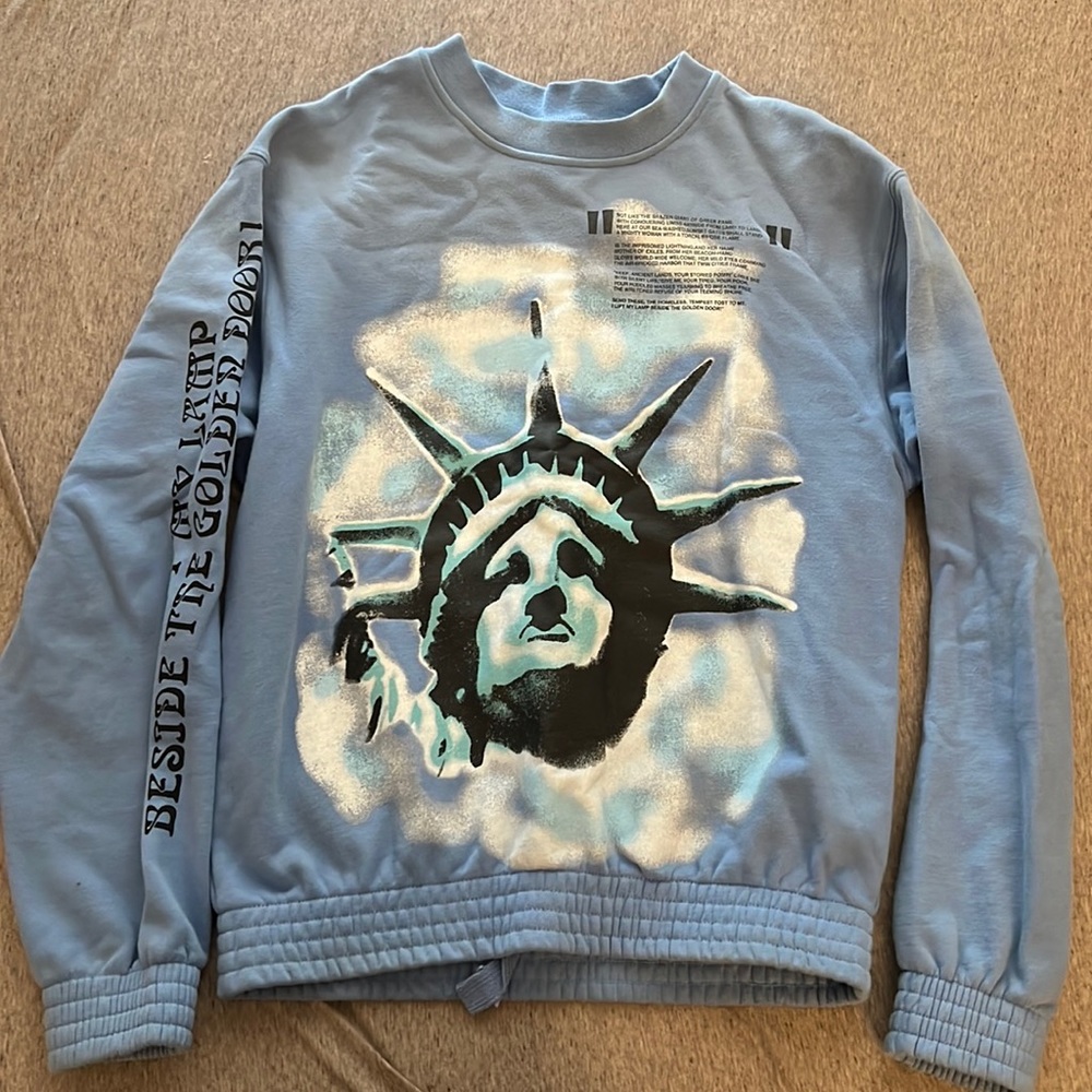 Off- White Hoodie，Blue，Size M